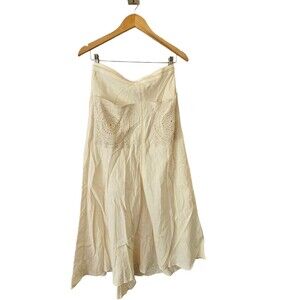 Zara Off White Peasant Skirt‎ Boho Embroidered Small